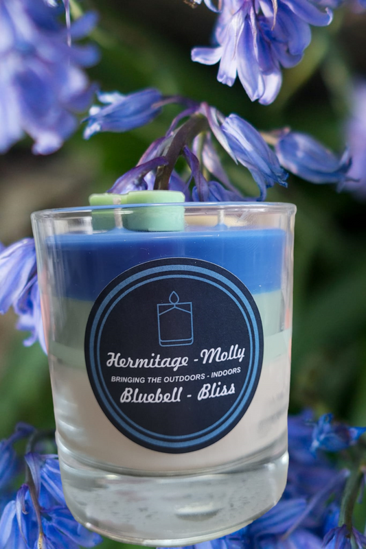 <p data-mce-fragment="1"><strong data-mce-fragment="1">Bluebell Bliss<span data-mce-fragment="1"> </span></strong><strong data-mce-fragment="1">- Luxury Natural Soya Candle -<span data-mce-fragment="1"> </span></strong><strong data-mce-fragmBluebell, Hyacinth & Jasmine. There is nothing more uplifting than a walk through a bluebell filled woods. The Bluebell scented candle has a beautiful refreshing Spring fragrance. Enjoy the crisp, long-lasting aroma of bluebell, hyacinth and Jasmine
