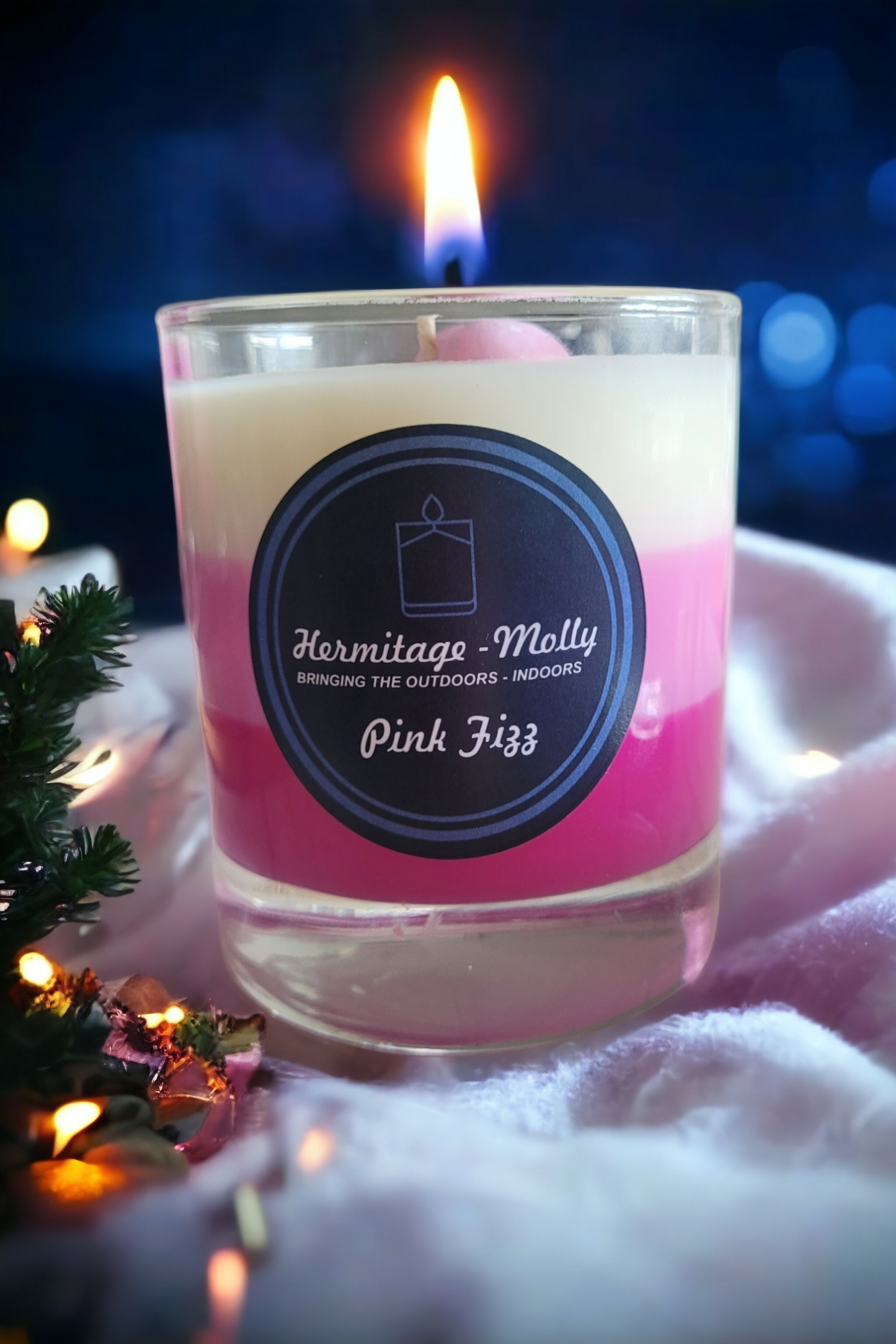 Pink Fizz - Natural Soya Candle - Rhubarb, Jasmine, Nectarine, Watermelon & Musk
