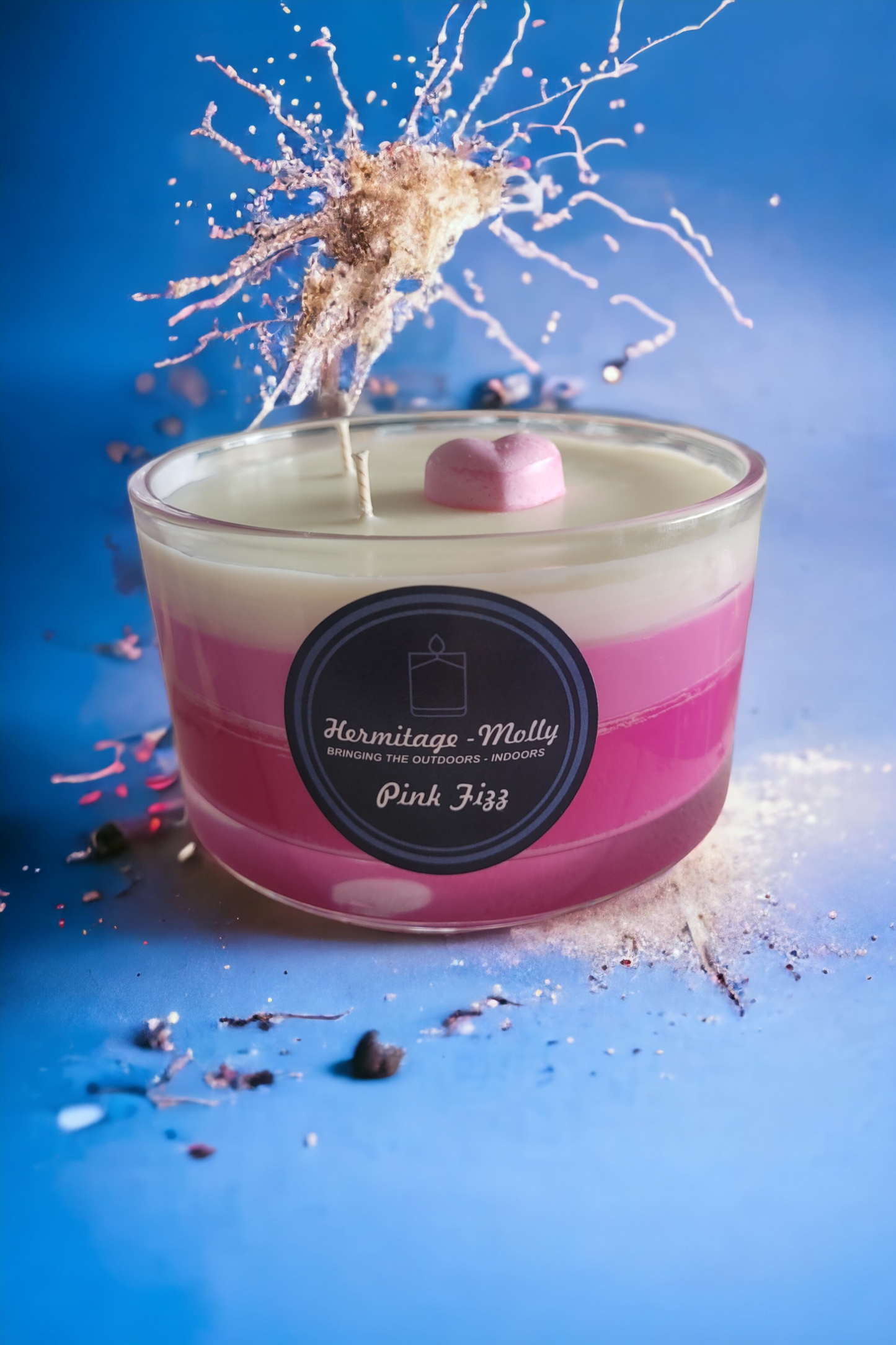 Pink Fizz - Natural Soya Candle - Rhubarb, Jasmine, Nectarine, Watermelon & Musk