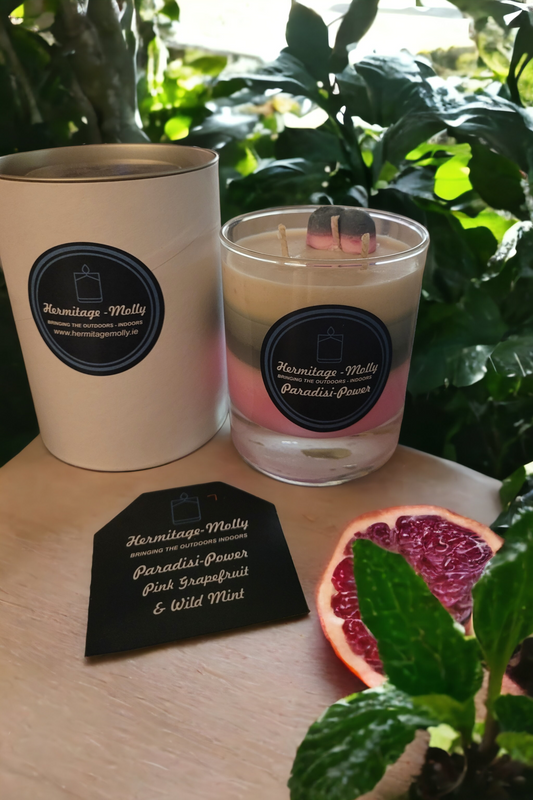Paradisi Power - Luxury Natural Soya Candle - Pink Grapefuit & Wild Mint